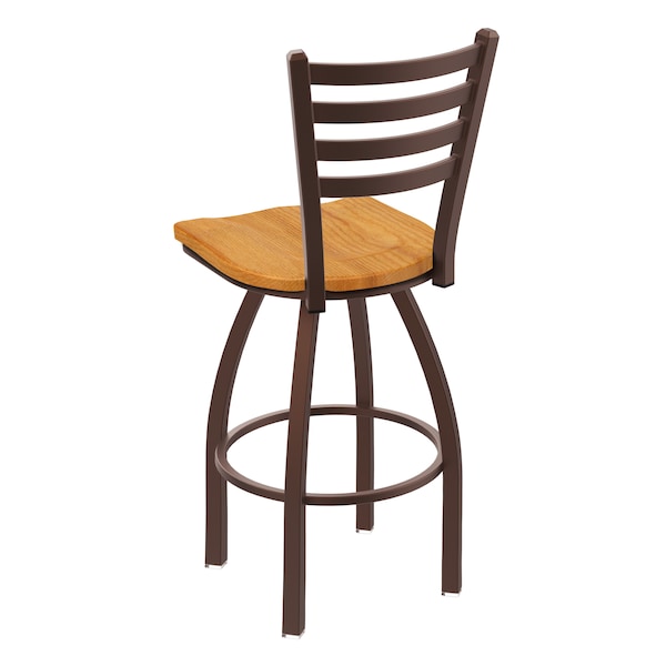 Holland Bar Stool Co 30" Swivel Bar Stool, Bronze Finish, Med Oak Seat - 41030BZMEDOAK