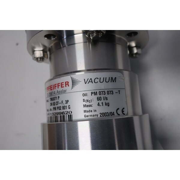 Pfeiffer Tc600 Turbo Molecular Stainless 24/48/72/140V-Dc Vacuum Pump - TMU-071 P DN 63 CF-F