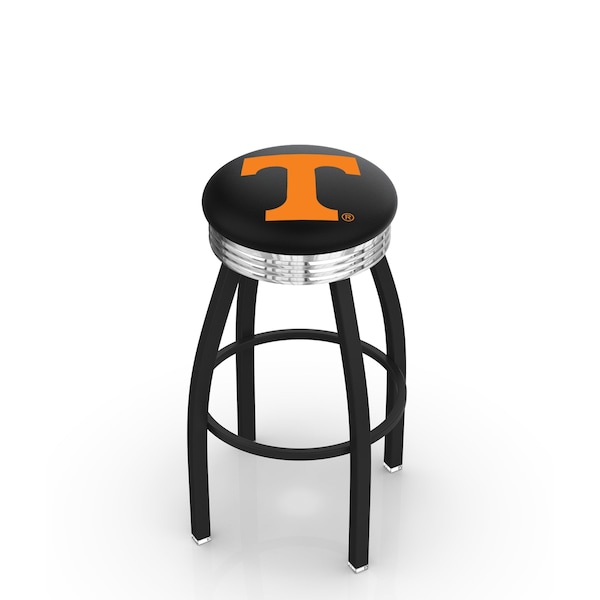 Holland Bar Stool Co 30" Blk Wrinkle Tennessee Swivel Bar Stool, Chrome Ring - L8B3C30TENNES