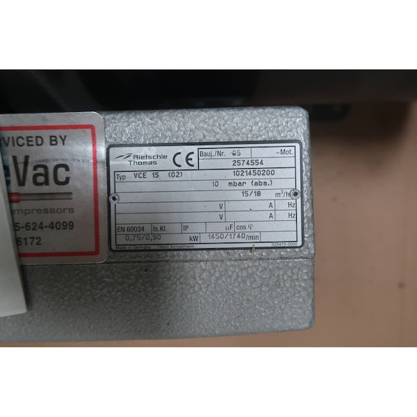 Rietschle 15M3/H 1.5HP 115/230V-AC VACUUM PUMP - VCE-15