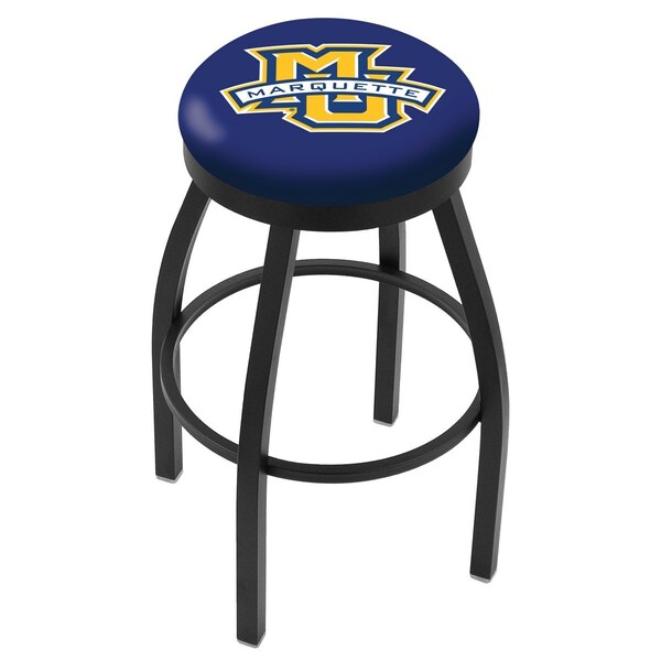 Holland Bar Stool Co 25" Blk Wrinkle Marquette Swivel Bar Stool, Accent Ring - L8B2B25MRQTTE