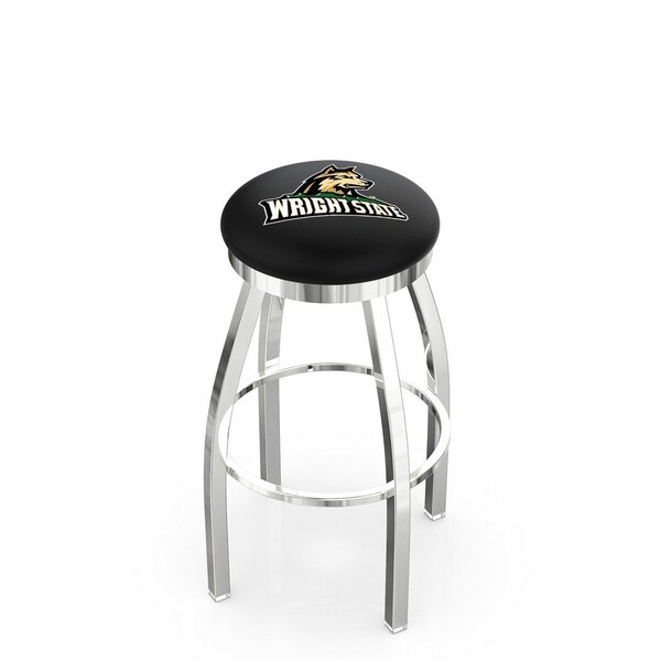 Holland Bar Stool Co 25" Chrome Wright State Swivel Bar Stool, Accent Ring - L8C2C25WRTSTU