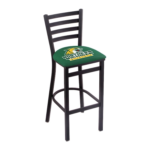 Holland Bar Stool Co 30" Blk Wrinkle Northern Michigan Stationary Bar Stool, Ladder Back - L00430NORMIC