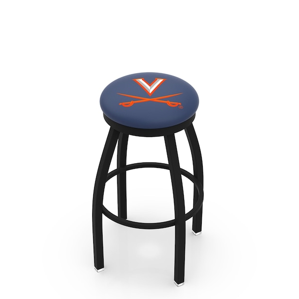 Holland Bar Stool Co 30" Blk Wrinkle Virginia Swivel Bar Stool, Accent Ring - L8B2B30VRGNIA