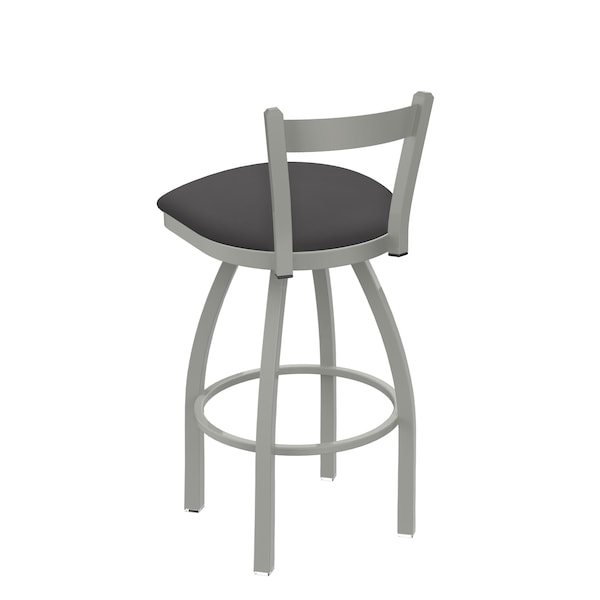 Holland Bar Stool Co 30" Low Back Swivel Bar Stool, Nickel Finish, Canter Storm Seat - 82130AN004