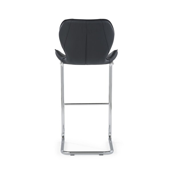 Global Furniture Usa Contemporary PU D1446 2 Black Bar Stools - 2933