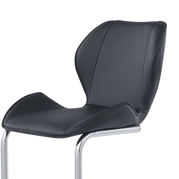 Global Furniture Usa Contemporary PU D1446 2 Black Bar Stools - 2933