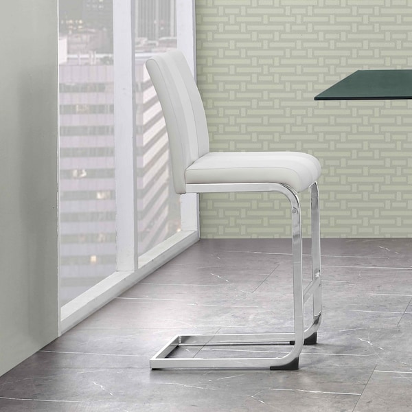 Global Furniture Usa Contemporary Fabric, PU D915 3 White Bar Stools - 2969