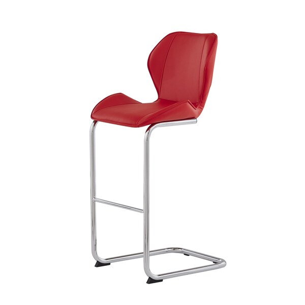 Global Furniture Usa Contemporary PU D1446 2 Red Bar Stools - 2939