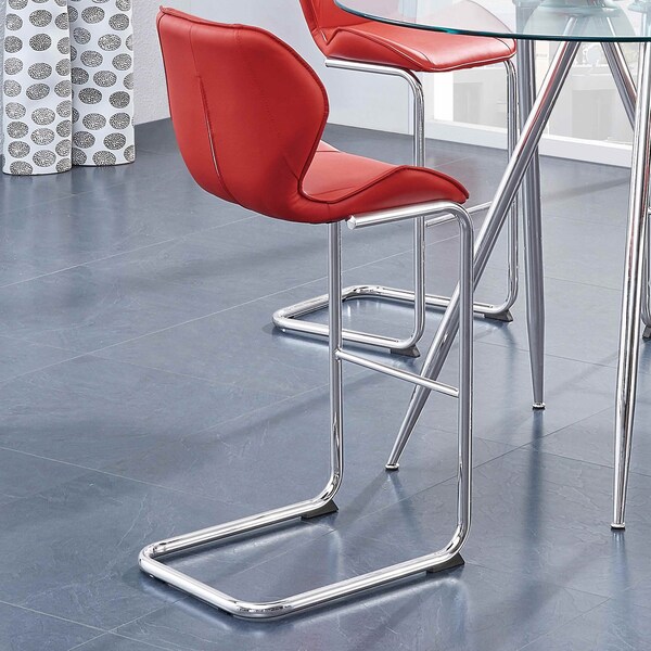 Global Furniture Usa Contemporary PU D1446 3 Red Bar Stools - 2940