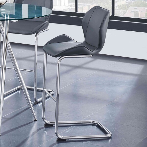 Global Furniture Usa Contemporary PU D1446 4 Grey Bar Stools - 2938