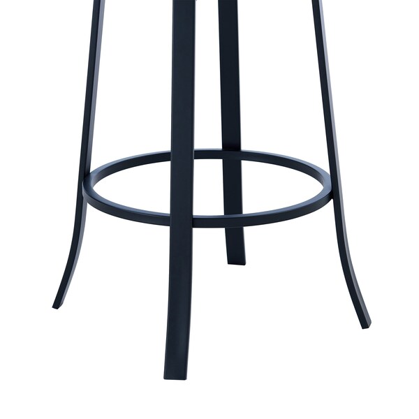 Armen Living Lola Contemporary 30" Bar Height Barstool in Matte Black Finish and Gray Faux Leather - LCLLBAMBGR30