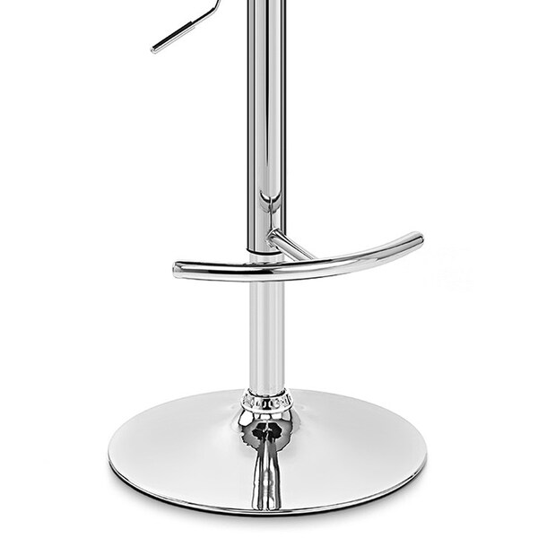 Armen Living Naples Cream Faux Leather Adjustable Height Swivel Walnut Wood and Chrome Base Bar Stool - LCNABACRWA
