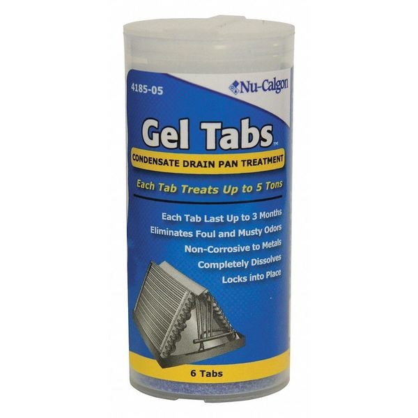 Nu-Calgon Condensate Pan Treatment, 6 Tabs, Blue - 4185-05