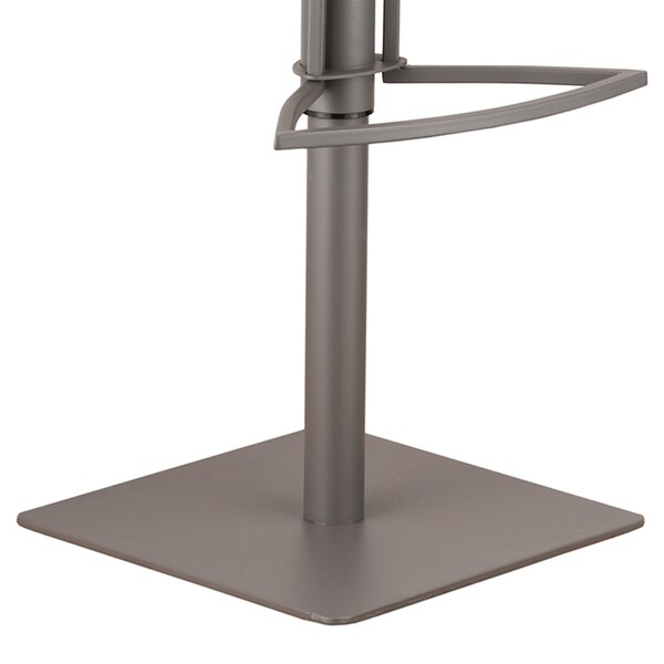 Armen Living Cafe Adjustable Height Swivel Gray Faux Leather and Walnut Wood Bar Stool with Gray Metal Base - LCCASWBAGRBA