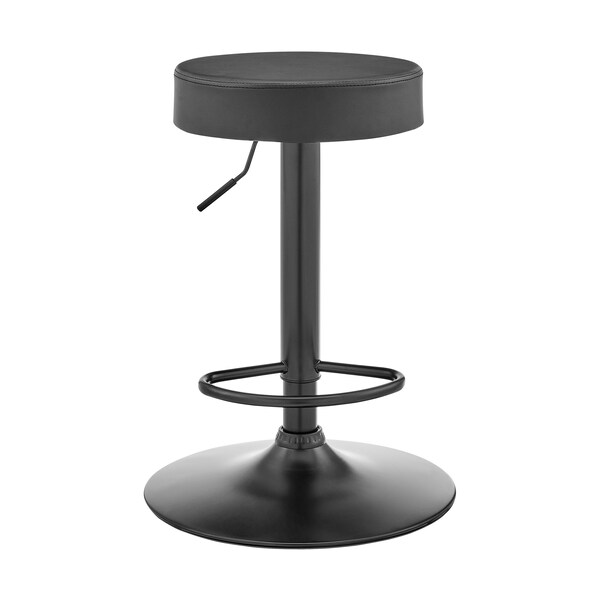 Armen Living Dax Backless Dark Gray Faux Leather Adjustable Height Bar Stool - LCDXBABLGR