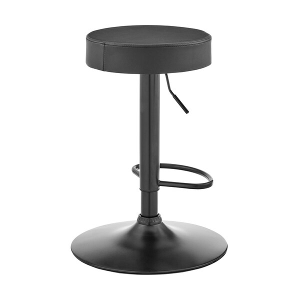 Armen Living Dax Backless Dark Gray Faux Leather Adjustable Height Bar Stool - LCDXBABLGR
