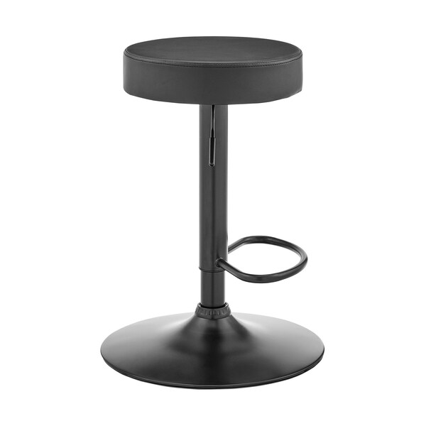 Armen Living Dax Backless Dark Gray Faux Leather Adjustable Height Bar Stool - LCDXBABLGR
