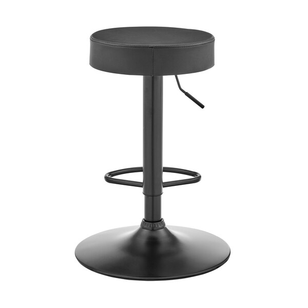 Armen Living Dax Backless Dark Gray Faux Leather Adjustable Height Bar Stool - LCDXBABLGR