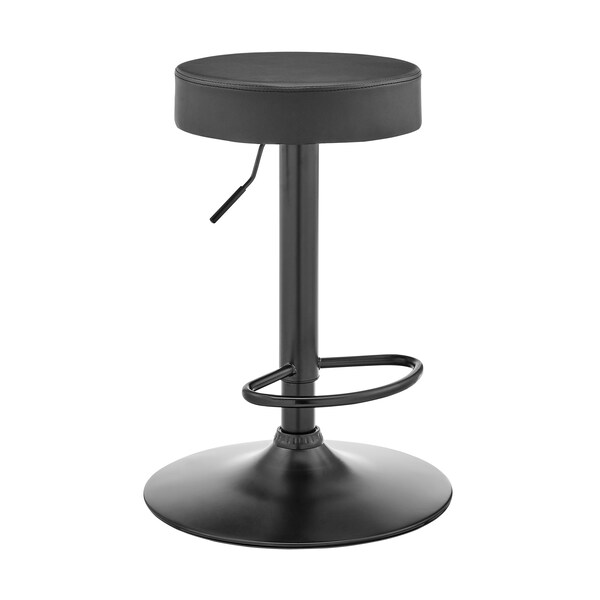 Armen Living Dax Backless Dark Gray Faux Leather Adjustable Height Bar Stool - LCDXBABLGR