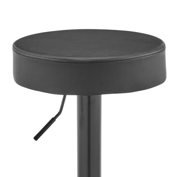 Armen Living Dax Backless Dark Gray Faux Leather Adjustable Height Bar Stool - LCDXBABLGR