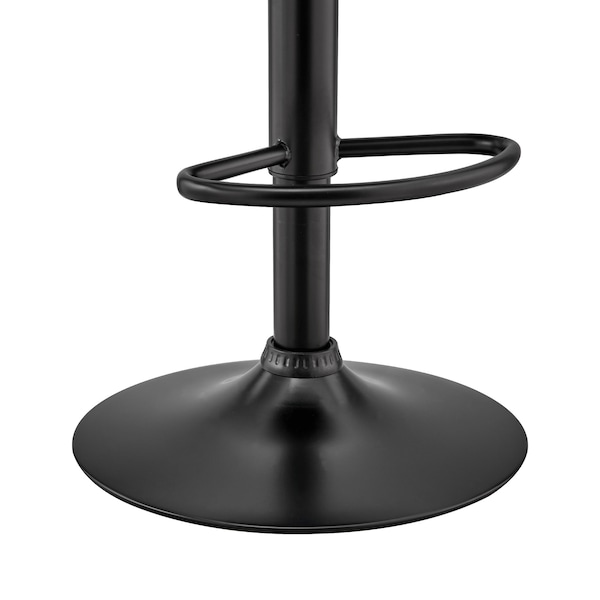 Armen Living Benson Adjustable Black Faux Leather and Walnut Wood Bar Stool with Black Base - LCBNBAWABLBL