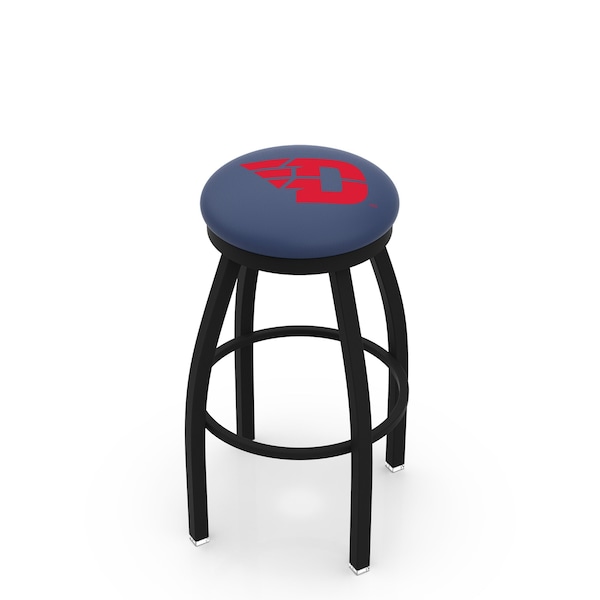 Holland Bar Stool Co 25" Blk Wrinkle University of Dayton Swivel Bar Stool, Accent Ring - L8B2B25DYTNUN