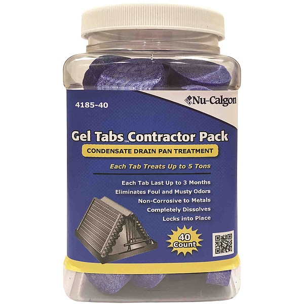 Nu-Calgon Condensate Pan Treatment, Gel Tab, 5 ton - 4185-40