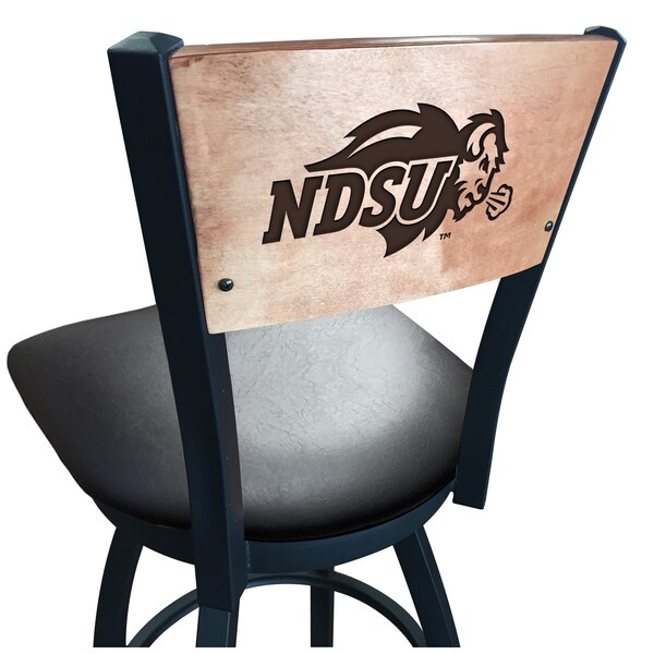 Holland Bar Stool Co 25" Blk Wrinkle North Dakota State Swivel Bar Stool, Engraved Back - L03825BWMEDMPLANDAKSTBLKVINYL