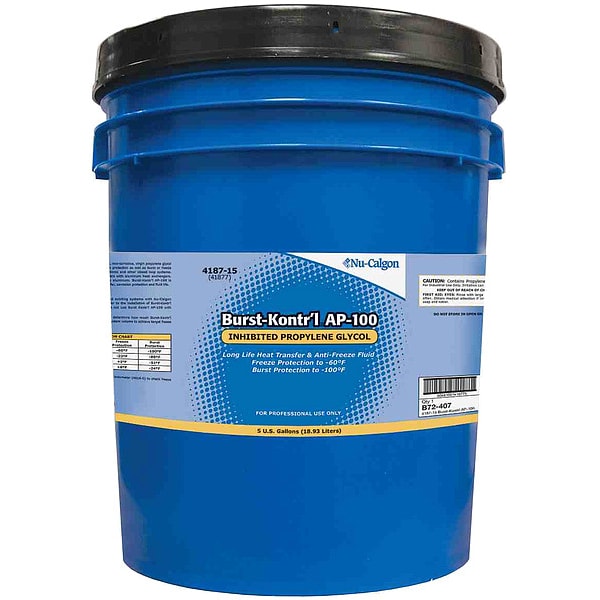 Nu-Calgon Freeze Protectant, Blue, 5 gal, Pail - 4187-15