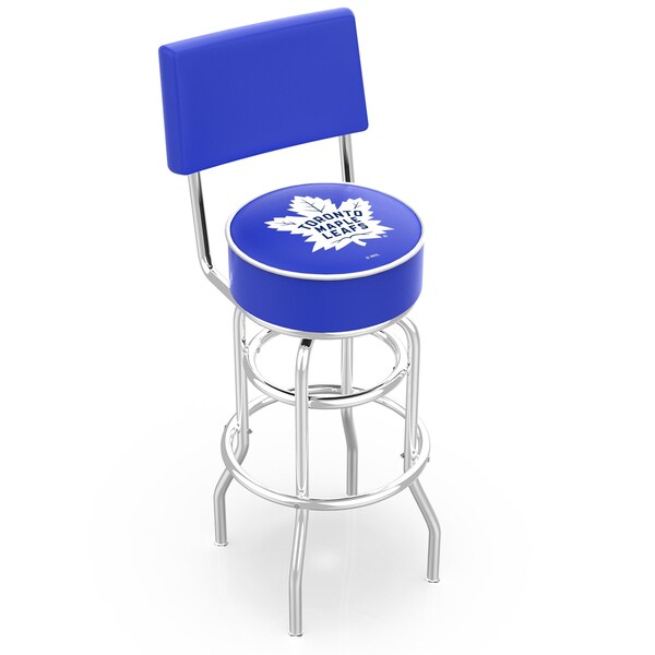 Holland Bar Stool Co 30" Chrome 2-Ring Toronto Maple Leafs Swivel Bar Stool, Back - L7C430TORMPL