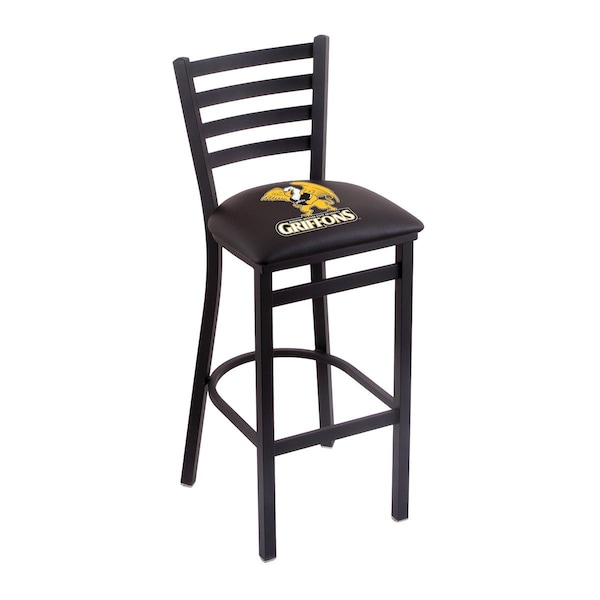 Holland Bar Stool Co 30" Blk Wrinkle Missouri Western State Station Bar Stool, Ladder Back - L00430MOWST