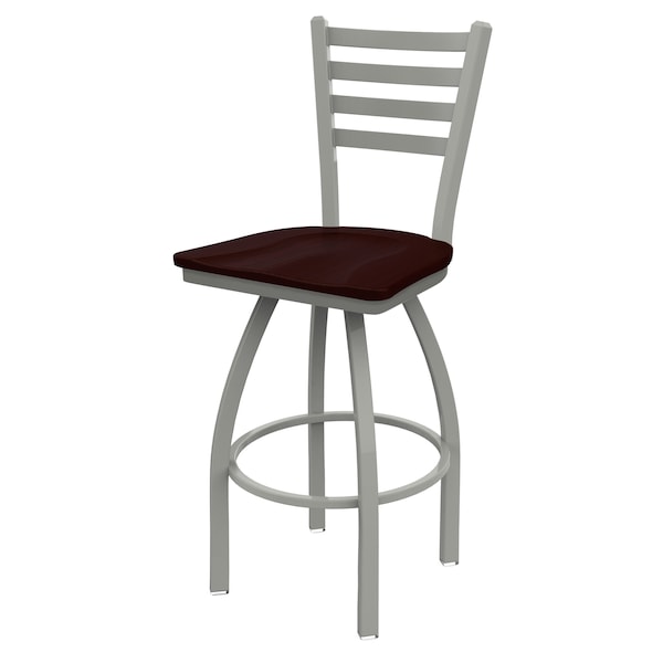 Holland Bar Stool Co 30" Swivel Bar Stool, Nickel Finish, Dark Cherry Oak Seat - 41030ANDCOAK