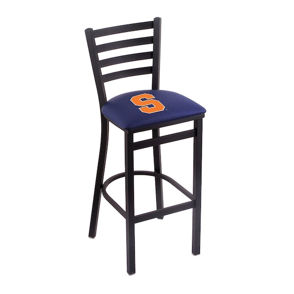 Holland Bar Stool Co 30" Blk Wrinkle Syracuse Stationary Bar Stool, Ladder Back - L00430SYRCSE
