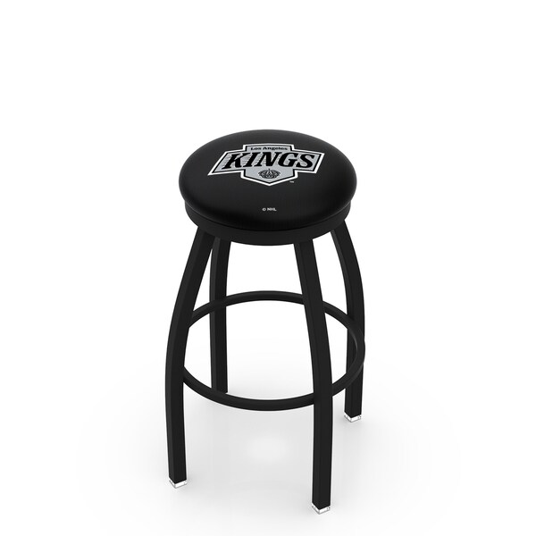 Holland Bar Stool Co 30" Blk Wrinkle Los Angeles Kings Swivel Bar Stool, Accent Ring - L8B2B30LAKING