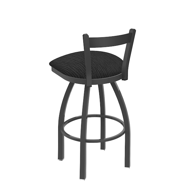 Holland Bar Stool Co 30" Low Back Swivel Bar Stool, Pewter Finish, Graph Coal Seat - 82130PW018