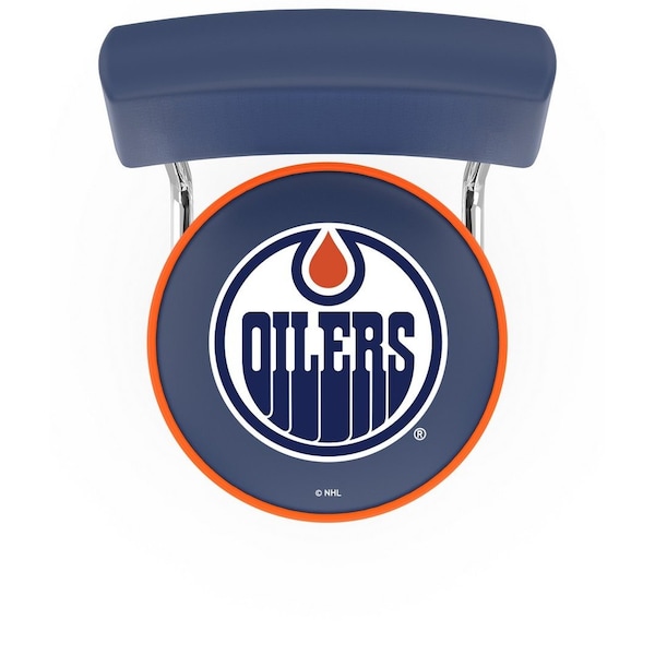 Holland Bar Stool Co 30" Chrome 2-Ring Edmonton Oilers Swivel Bar Stool, Back - L7C430EDMOIL