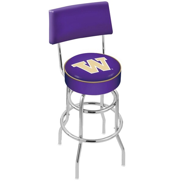 Holland Bar Stool Co 30" Chrome 2-Ring Washington Swivel Bar Stool, Back - L7C430WASHUN