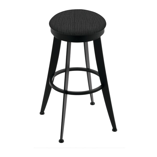 Holland Bar Stool Co Laser 30" Swivel Bar Stool, Black Wrinkle, Graph Coal Seat - 90030BW018
