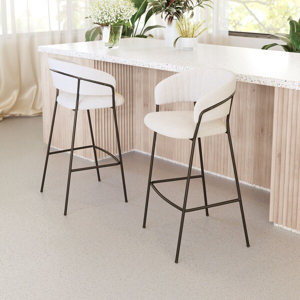 Zuo Modern Josephine Barstool Set Of 2 Cream - 109673