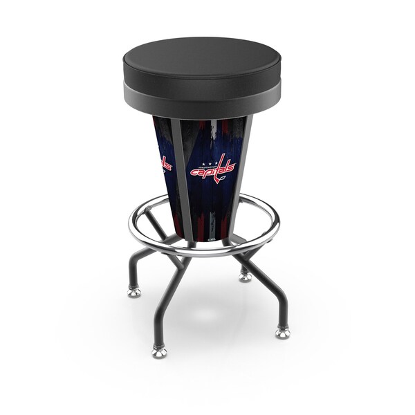 Holland Bar Stool Co Lighted Washington Capitals 30" Swivel Bar Stool - L500030WSHCAPBLKVINYL