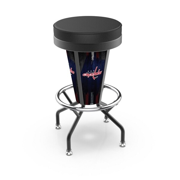 Holland Bar Stool Co Lighted Washington Capitals 30" Swivel Bar Stool - L500030WSHCAPBLKVINYL