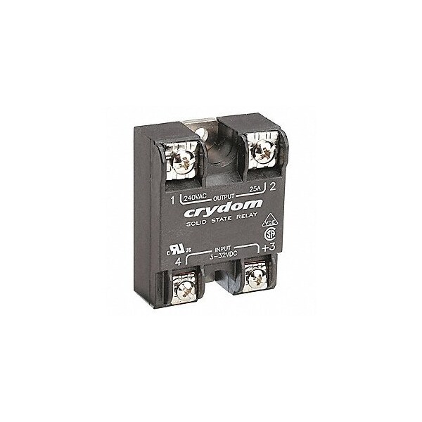 Relé SSR Crydom Sensata Technologies, montaje en panel, 280Vac/25A, 3-32Vdc de entrada, cruce por cero, normalmente cerrado, LED, Faston, - D2425FPGH-B