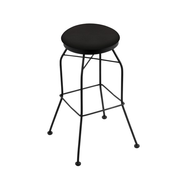 Holland Bar Stool Co 30" Swivel Bar Stool, Black Wrinkle, Canter Espresso Seat - 302030BW003