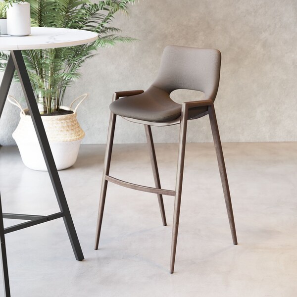 Zuo Modern Desi Barstool Set Of 2 Brown & Walnut - 109734