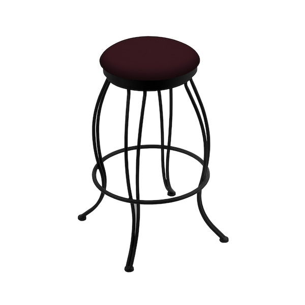 Holland Bar Stool Co 30" Swivel Bar Stool, Black Wrinkle, Canter Bordeaux Seat - 300030BW005