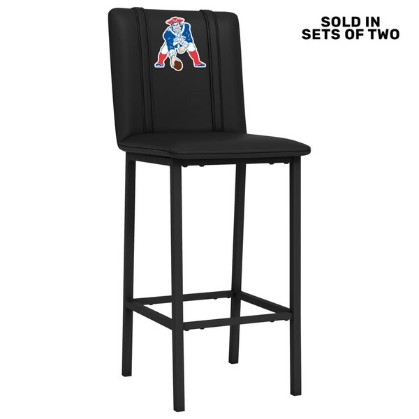 Dreamseat Bar Stool 500 with New England Patriots Classic Logo, 2PK - XZ500BSDBLK-PSNFL21003A