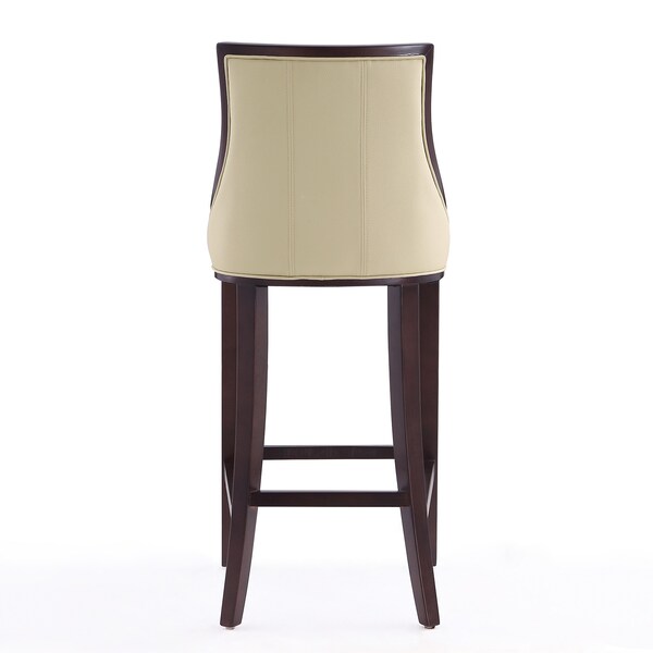 Manhattan Comfort Fifth Avenue Bar Stool in Cream and Walnut (Set of 2) - 2-BS007-CR