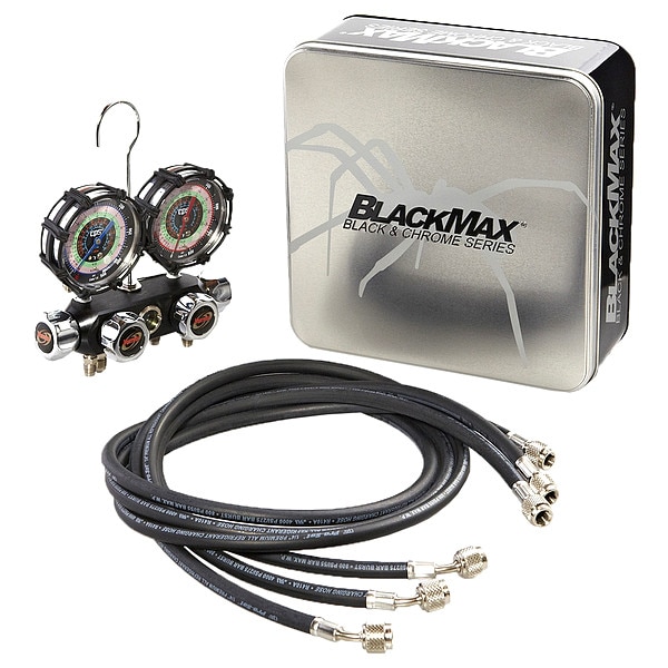 Blackmax Manifold Gauge Set, 5 ft L, 3 1/8 in Gauge - MV4H4P5Z