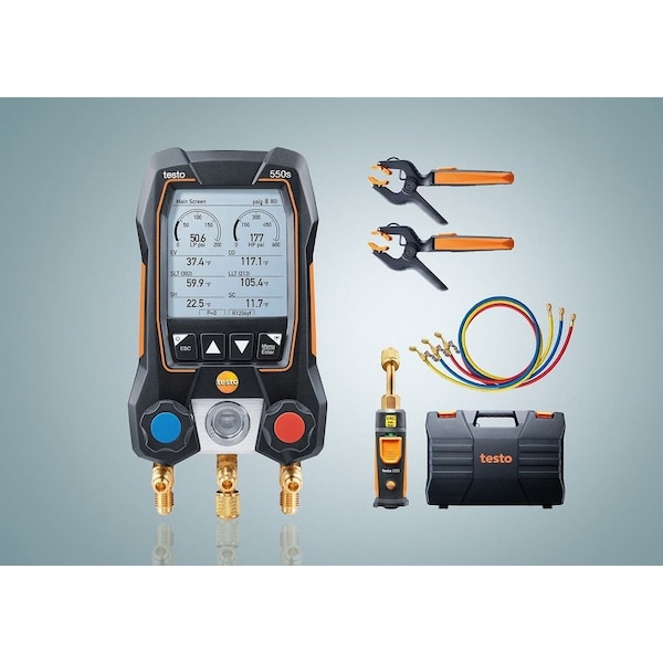 Testo 550s Smart Vacuum Kit with hoses - Smart digital Manifold - 0564 5505 01